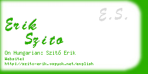 erik szito business card